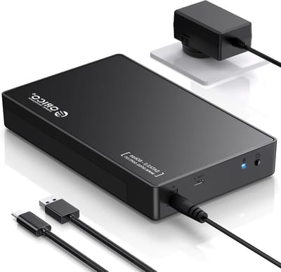 Externe 3.5" Hard Drive Behuizing SATA III naar USB 3.1 Type C voor Tool-Free Installatie, Ondersteunt UASP en 16TB Schijven - Zwart