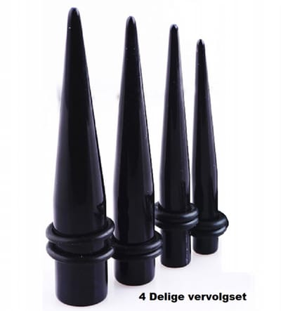8 Delig- 4 maten Taper stretcher set- 5 mm t/m 10 mm - Charme Bijoux