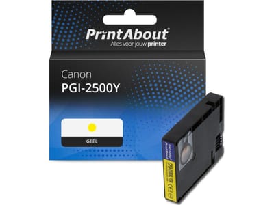 PrintAbout huismerk Inktcartridge PGI-2500Y Geel Geschikt voor Canon