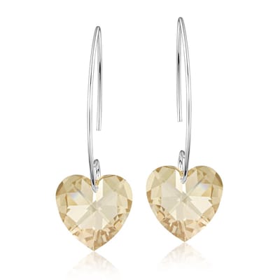 Montebello Oorbellen Pippa HZ51 - Swarovski Hart - 925 Zilver Gerhod. - Ø14mm - 40mm