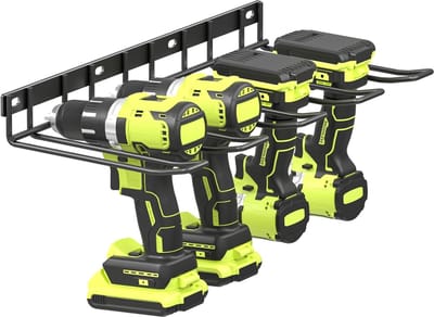 Unyqoos ® Wandgemonteerde Gereedschapsorganizer voor Elektrisch Gereedschap met Vier Sleuven en Hoge Capaciteit