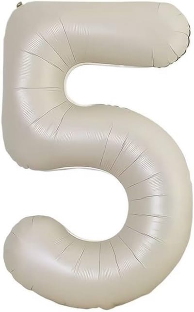 Grote 40 Inch Folieballon Cijfer 5 Crèmewit - Feestdecoratie Voor Verjaardagen en Jubilea
