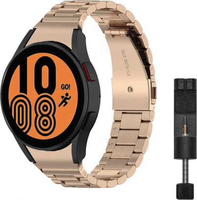 MY PROTECT - Luxe Metalen Schakel Bandje - Geschikt Voor Samsung Galaxy Watch 6 / 6 Classic / Galaxy Watch 5 / 5 Pro & Watch 5 / Galaxy Watch 4/ 4 Classic - Horlogebandje - Schakel Bandje - Rosé
