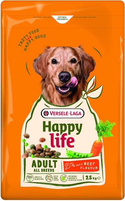 Happy Life Adult - Hondenbrokken - Rund 2.5 kg