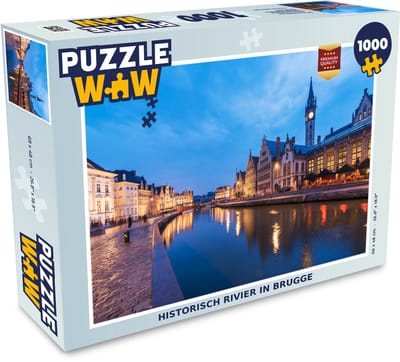 Puzzel Historisch rivier in Gent - Legpuzzel - Puzzel 1000 stukjes volwassenen