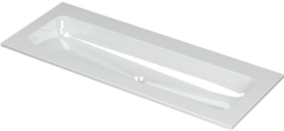 INK Aspekt Wastafel Porselein Centraal Zonder Kraangat - 1200x450x15 mm - Glans Wit