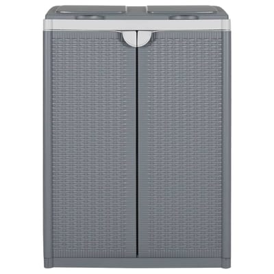 vidaXL - Vuilnisbak - met - 2 - deuren - 65x45x88 - cm - PP - grijs