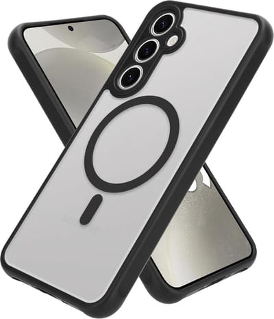 Cadorabo Hoesje geschikt voor Samsung Galaxy S24 Plus in ZWART geschikt voor Magsafe Hybride Beschermhoes TPU Silikon