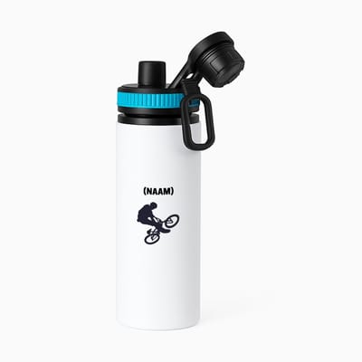 Hacebo® - BMX met eigen naam waterfles met draaidop blauw - Sport - Fietser - Fiets - water fles - 850ML