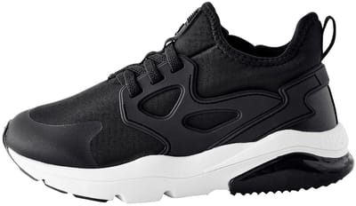 Next - Jongens - Elastische vetersneakers met brede pasvorm - Zwart