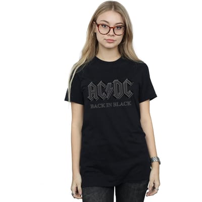 AC/DC Dames/Dames Back In Black Katoenen Vriend T-shirt (Zwart)