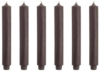Cactula | XL Dinerkaarsen - Dikke kaarsen - Donkerbruin - 30 x 3,2 cm - 6 stuks - 20 Branduren