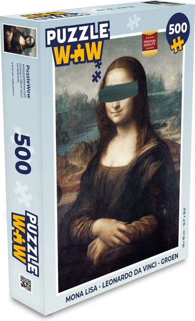 Puzzel Mona Lisa - Leonardo da Vinci - Groen - Legpuzzel - Puzzel 500 stukjes