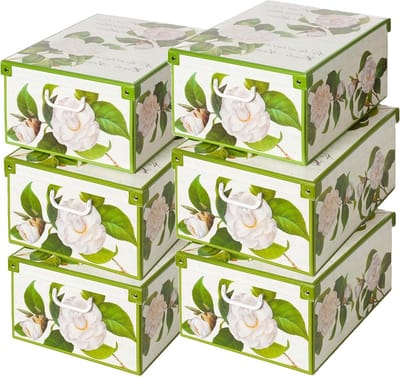 Opbergdozen met deksel - Kleding organizer - Seizoenswissel opbergen - Stevig karton design - 6 stuks 50 liter - Meerkleurig stippen