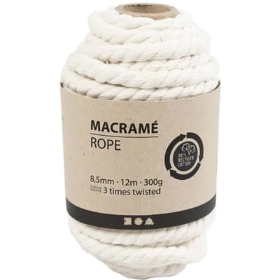 Creativ Company Macramétouw 8,5 mm 12 m Off White