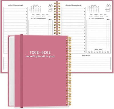 Dagelijkse planner - Agenda Organiser - Planning bijhouden - Volledige pagina per dag - 17 x 25 cm - Roze