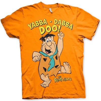 The Flintstones Heren Tshirt -S- Yabba-Dabba-Doo Oranje