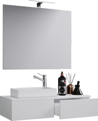 3-delige badkamermeubelset gastentoilet gastentoilet wastafel klein smal Gudas SP