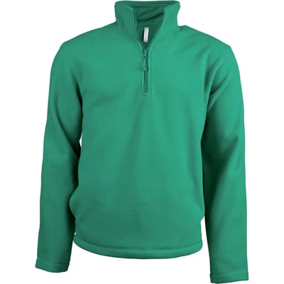 Fleecevest 'Enzo' met ritskraag merk Kariban maat L Forest Green