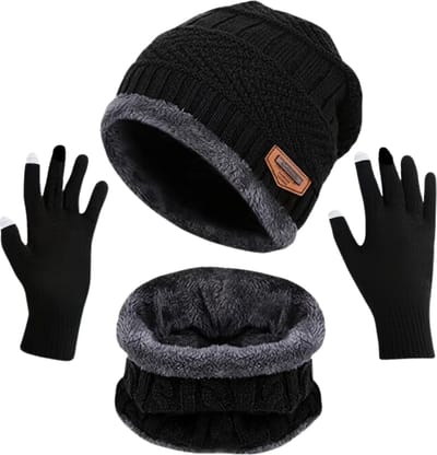 Nivard Nekwarmer - Heren - Dames - Fleece - Motor - Bandana - Masker - Colsjaal - Winter - Sjaal - Gewatteerd - Set - Zwart