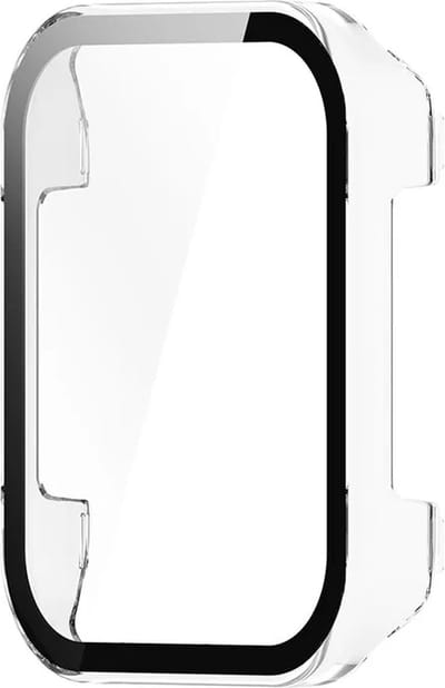 Strap-it Hard case hoesje met glazen screen protector - geschikt voor de grotere Realme Watch 3 PRO (transparant)