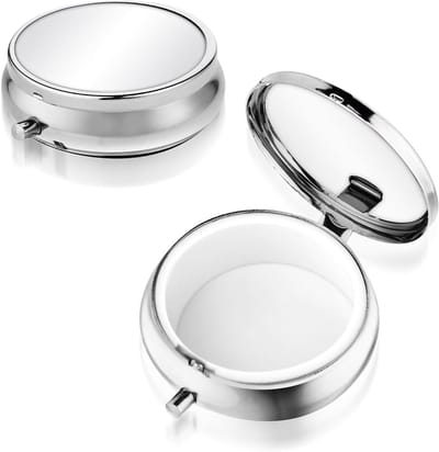 Draagbare pillendoos met vochtbestendige functie, schattige metalen organizer voor vitamines, visolie en supplementen, perfect voor in je portemonnee of zak