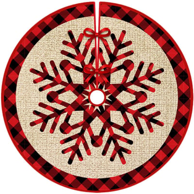 Meble odNowa - Vloerkleed - Rood - Sneeuwvlokmotief - 90 cm