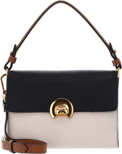 COCCINELLE Leren Handtas Schoudertas Binxie Tricolor Handbag Grained Leather Noir / Lambs / Cuir Veelkleurig