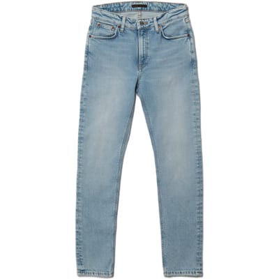 Nudie Jeans Mellow Mae Summer Breeze Light Blue Size: W27L30 | Slim Outlet | Dames | Blauw