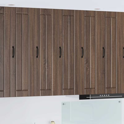 vidaXL - Wandkast - LUCCA - Bruin - eiken - 30 - x - 31 - x - 100 - cm - Bewerkt - hout