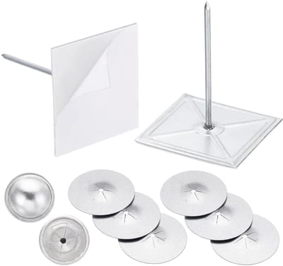 Isolatiepennen Set - Bevestigingsringen Isolatie - Isolatie Bevestigen - Zelfklevende Basis - 300 stuks - Zilverkleurig