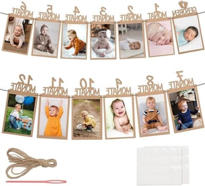 Allecto Plus - 1e Verjaardag Foto Banner voor Baby's 1 - 12 Maanden