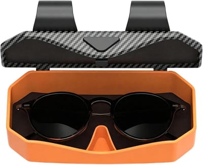 Brillenetui Auto - Zonnebrilhouder Organizer - Veilige Opslag - Multifunctionele Clip - 17 x 4.5 x 8.5 mm - Zwart