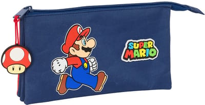 Safta Triple Super Mario Trick Etui Blauw Man
