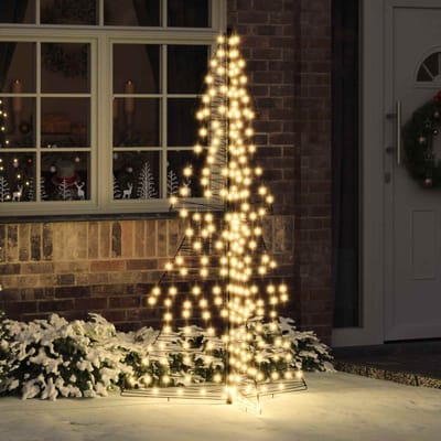vidaXL Kerstboom 240 LED's Warmwit 180 cm Rattan
