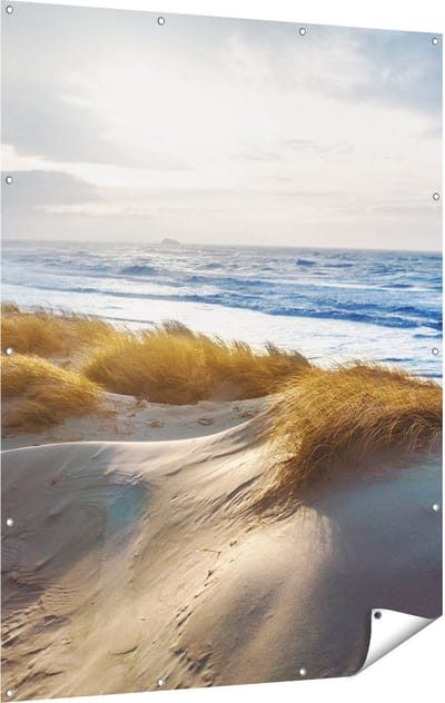 Gards Tuinposter Duinen en Zee - 120x160 cm - Tuindoek - Tuindecoratie - Wanddecoratie buiten - Tuinschilderij