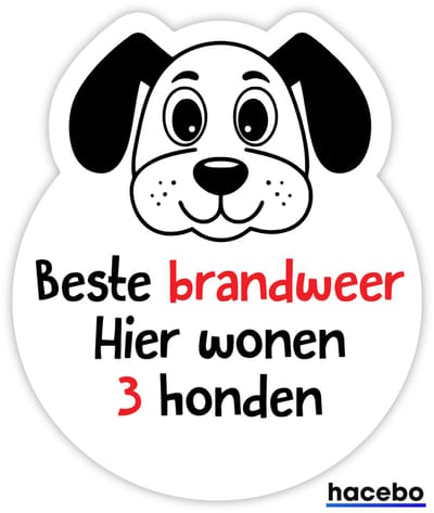 3 honden in huis - red mijn huisdier - Brandweer & Hulpdiensten - sticker