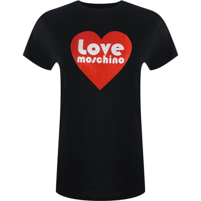 Love Moschino T-shirt Met Hartlogo In Zwart