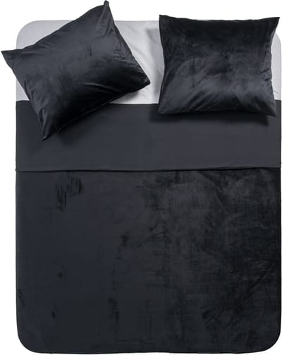 Y-NOT - Fluweel/Velvet - Dekbedovertrek - Eenpersoons - 140x200/220 cm - Zwart