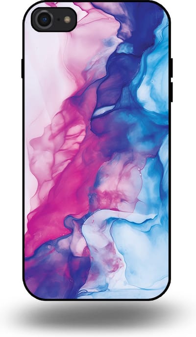 Smartphonica Telefoonhoesje Geschikt voor iPhone 7/8 met Roze Blauw Marmer Opdruk - TPU Backcover Case Rose Blue Marble Design geschikt voor Apple iPhone 7;Apple iPhone 8