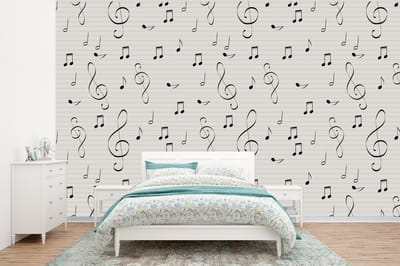 Behang - Fotobehang Bladmuziek - Patronen - Muziek - Breedte 320 cm x hoogte 240 cm