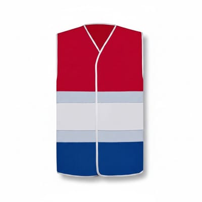 Korntex National Safety Vest KX144 - Red/White/Blue - S/M