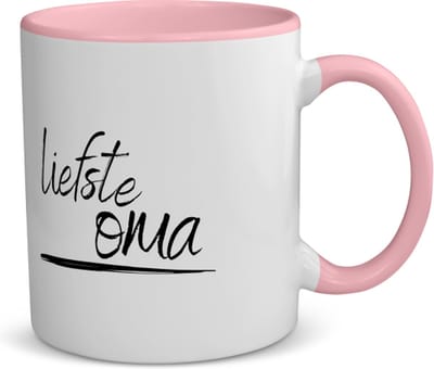 Akyol - liefste oma koffiemok - theemok - roze - Oma - de liefste oma - verjaardagscadeau - verjaardag - cadeau - cadeautje voor oma - oma artikelen - kado - geschenk - gift - 350 ML inhoud