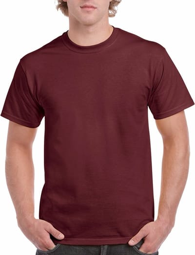 T-shirts bordeaux rood voor heren - zware 200gr kwaliteit - Basic shirts - Katoen - Korte mouwen - Comfort pasvorm M