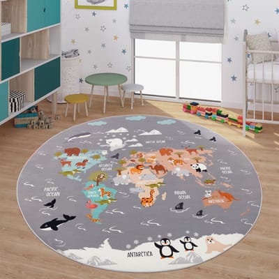 Kinderkamertapijt, jongenskamertapijt, meisjeskamertapijt, antislip dieren, aarde