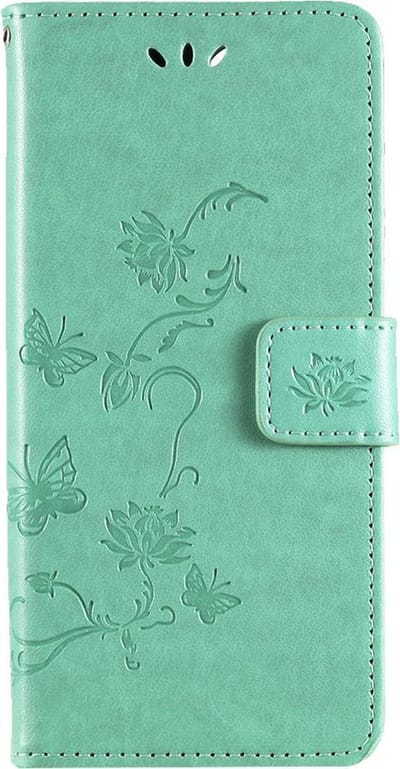Shop4 - Motorola Moto G100 Hoesje - Wallet Case met Pasjeshouder Vlinder Patroon Groen