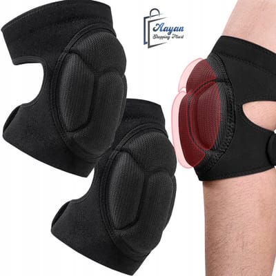 Kniebeschermers met Klittenband voor Werk en Tuinieren – 40 x 18 – kniebeschermers volwassenen Met Klittenbandsluiting – Comfortabele Werkbescherming voor Tuin – kniebrace – Zwart - 54520