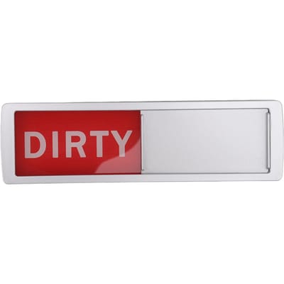 Vaatwasser Magneet Makkelijk Te Lezen Schoon Vuil Bord Indicator voor Vaatwasser Met Dubbelzijdige Kleefstrip Zilver (Rood