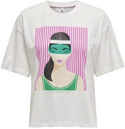 Only Wendie Life T-shirt Met Korte Mouwen Wit S Vrouw