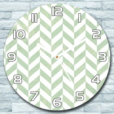 Coloray Wandklok - Zigzaglijnen Klok Glas - 30fi cm - Blauw Wandklok - Wandklok Ronde - Wandklok Klassiek - Wandklokken Woonkamer - Stille Wandklok